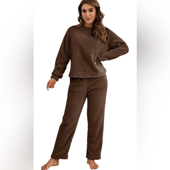 Tungege Other - NWOT Tugege Women’s Brown 2-Piece Long Sleeve Lounge PJ Set Size XL